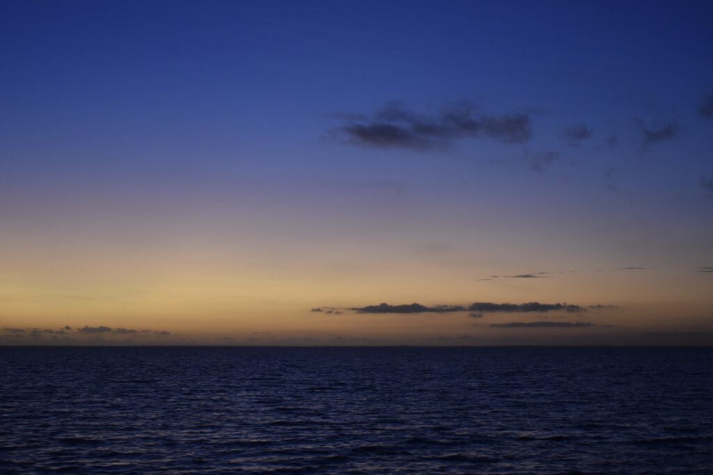 Sonnenaufgang auf der Fährüberfahrt von Holbox nach Chiquilá