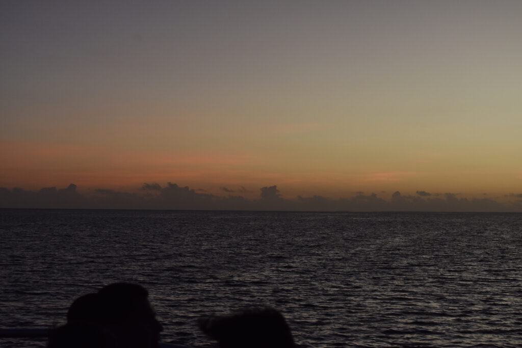 Sonnenaufgang auf der Fährüberfahrt von Holbox nach Chiquilá