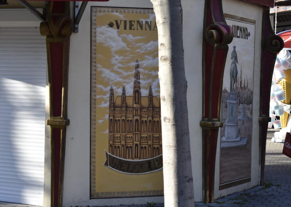 Nostalgische Wien-Poster auf dem Prater